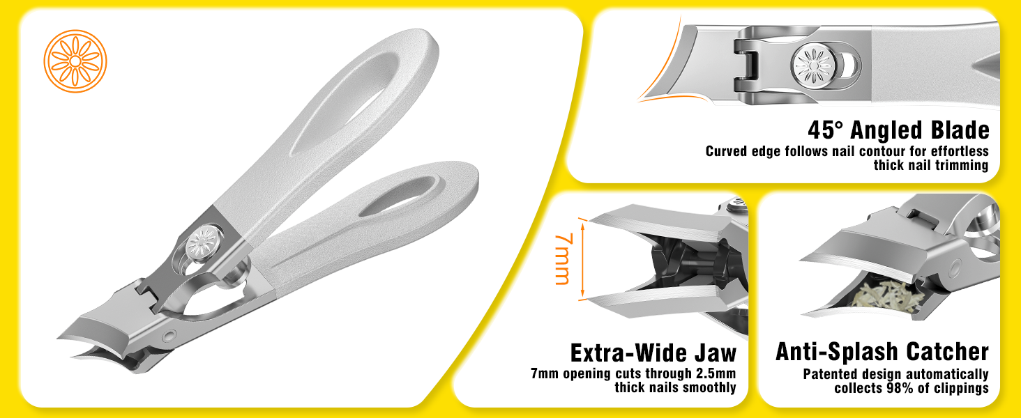 Wide Jaw Opening Nail Clippers for Men
