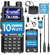 BAOFENG 5RM Ham Radio 10W High Power, Long Range Walkie Talkies Handheld NOAA Emergency Weather R...
