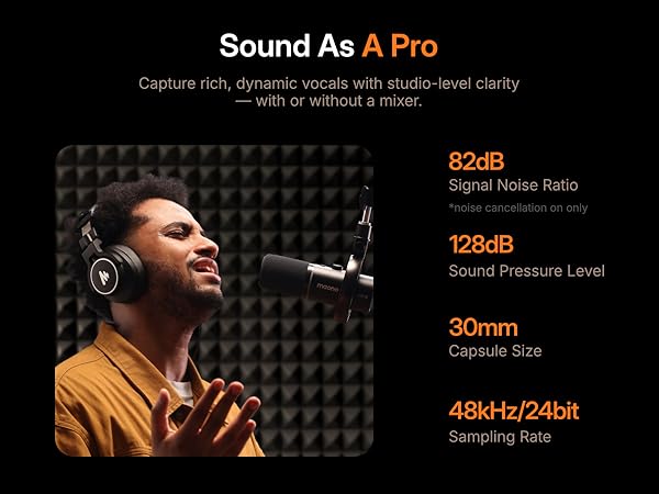 MAONO Wireless Dynamic Microphone for PC, XLR/USB Podcast Mic for Vocal Recording(PD200WT)