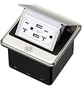 KYHSHJ 4.8A USB Chargers Pop Up Floor Waterproof Electrical Outlet Receptacle Stainless Steel Box...
