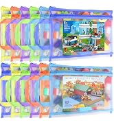 12 Pack Mesh Zipper Pouch Bags, Double-Layer Nylon Puzzle Storage Bags, Breathable See Through Zi...