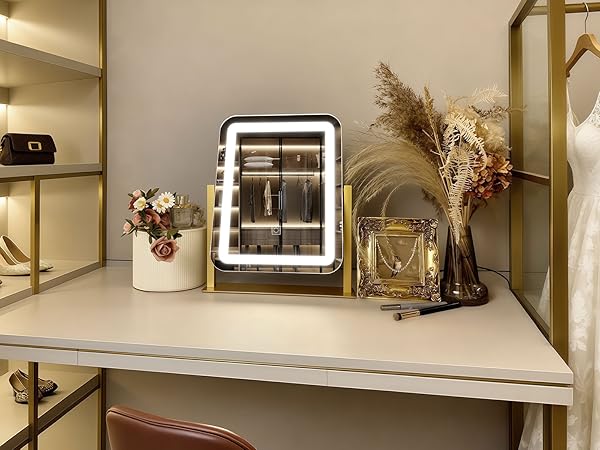mirror with lights for makeup desk