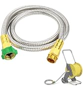 Male to Female Leader Hose for Hoses Reel - 5ft Leakproof Kink Free Short Garden Hose, Heavy Duty...