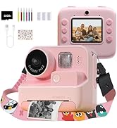 Mafiti Kids Camera Instant Print, 48MP Digital Camera Selfie 1080P Video Camera with 32G TF Card,...
