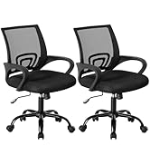 OLIXIS Office Desk Chair - Ergonomic Mid Back with Lumbar Support &amp; Rocking Mode, Height Adjustab...