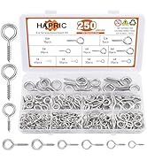 250 Pcs Eye Hook Screws, 304 Stainless Steel Screw Eyes 0.75"-1.75" 9 Size Eyelet Screw Heavy Dut...
