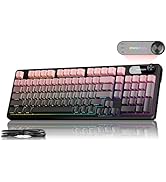 EWEADN V102 Wired Keyboard, 98 Keys Creamy Gaming Keyboard with Number Pad, Display Screen & Medi...