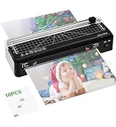 Laminator, A4 Laminator Machine, 9 inches Thermal Laminator Fast Warm-up with Build in Paper Trim...