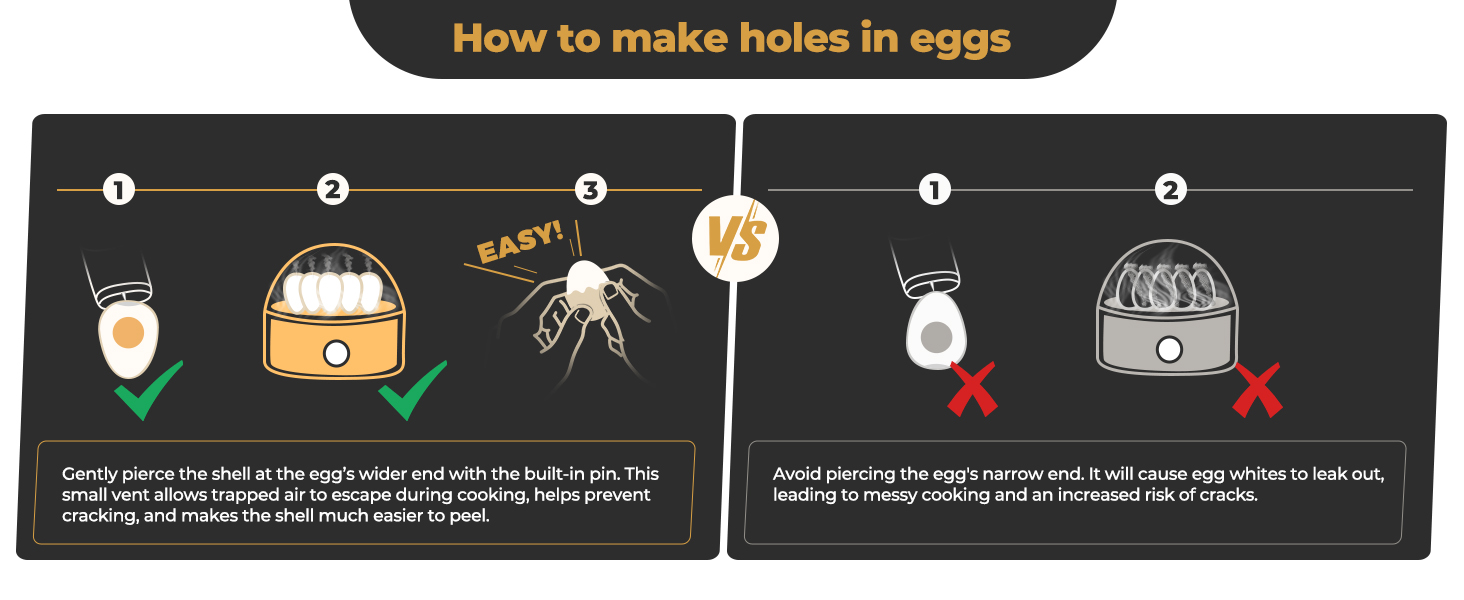 why pierce a hole on eggs