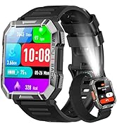 Military Smart Watch for Men(Answer/Make Call), Outdoor Sports Smartwatch with Flashlight/100 Day...