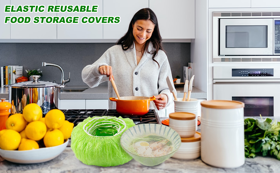 HuiYouHui 60 Reusable Elastic Food Bowl Storage Covers