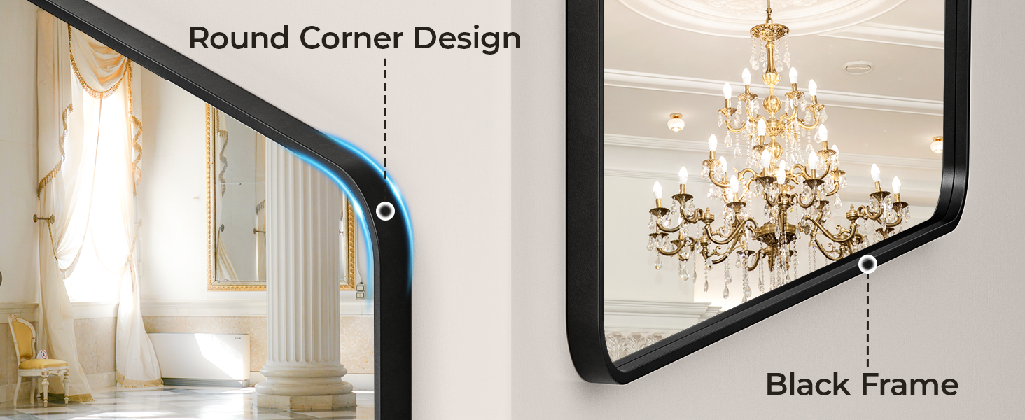 round corner rectangle mirror