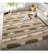 Woottpe 4x6 Feet Area Rugs for Living Room Bedroom,Beige and White Machine Washable Soft Fluffy S...