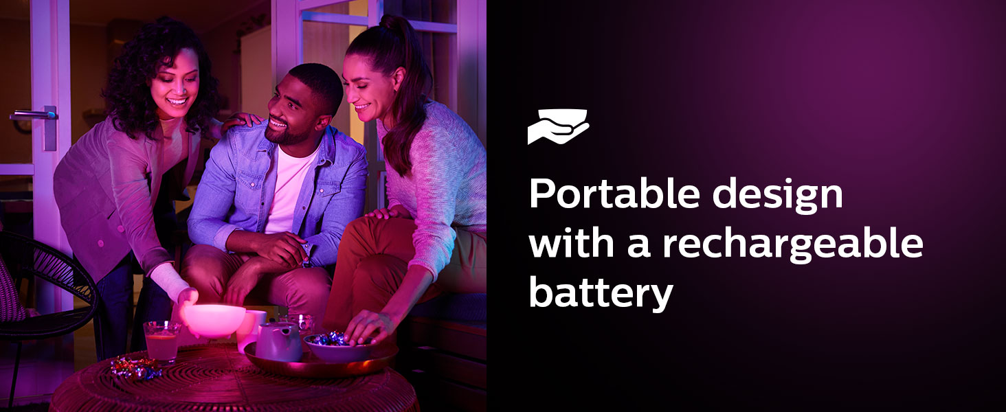 Portable design wit a rechargeable battery