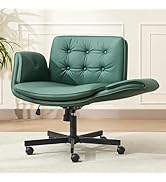 amseatec Criss Cross Chair with Armrests &amp; Wheels, Adjustable Swivel Comfortable Lounge Vanity Ch...