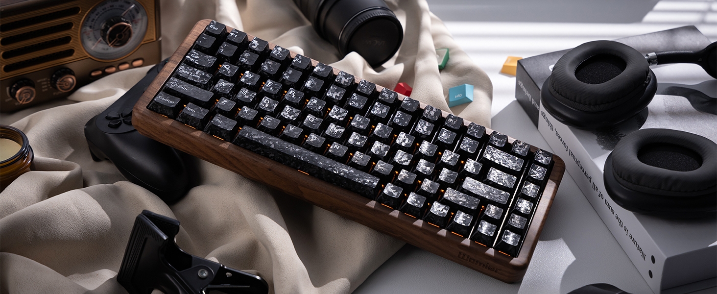 75% Hall Effec Keyboard Wood, Mechanical Keyboard Wireless Rapid Trigger Gaming Custom Keyboard
