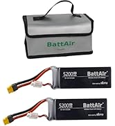 ISDT BattAir Smart Battery for RC Car, 3S 5200mAh 80C for RC Plane (2 Packs)