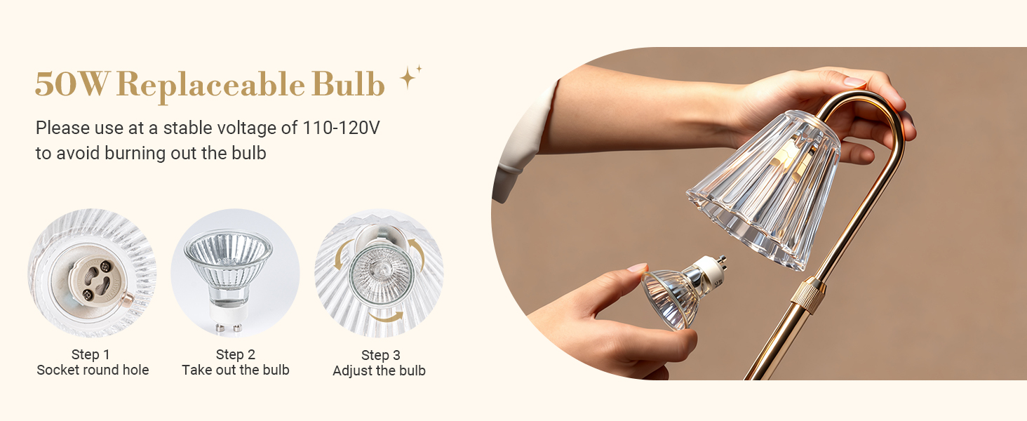 marycele candle warmer lamp with timer - 2 replacement bulbs