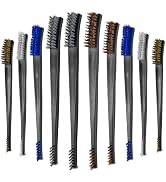 Garrelett 10-Piece Double-Ended Gun Cleaning Brush Set, Nylon &amp; Brass Bristles, 7-Inch Handle for...