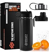 SQUATZ 18 Oz Neptune Series Steel Water Bottle, Stainless Double Wall Vacuum Insulated Flask with...