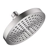 BRIGHT SHOWERS High Pressure Shower Head, 6 Inch Rain Shower Head, 2 Spray Settings Rainfall Show...