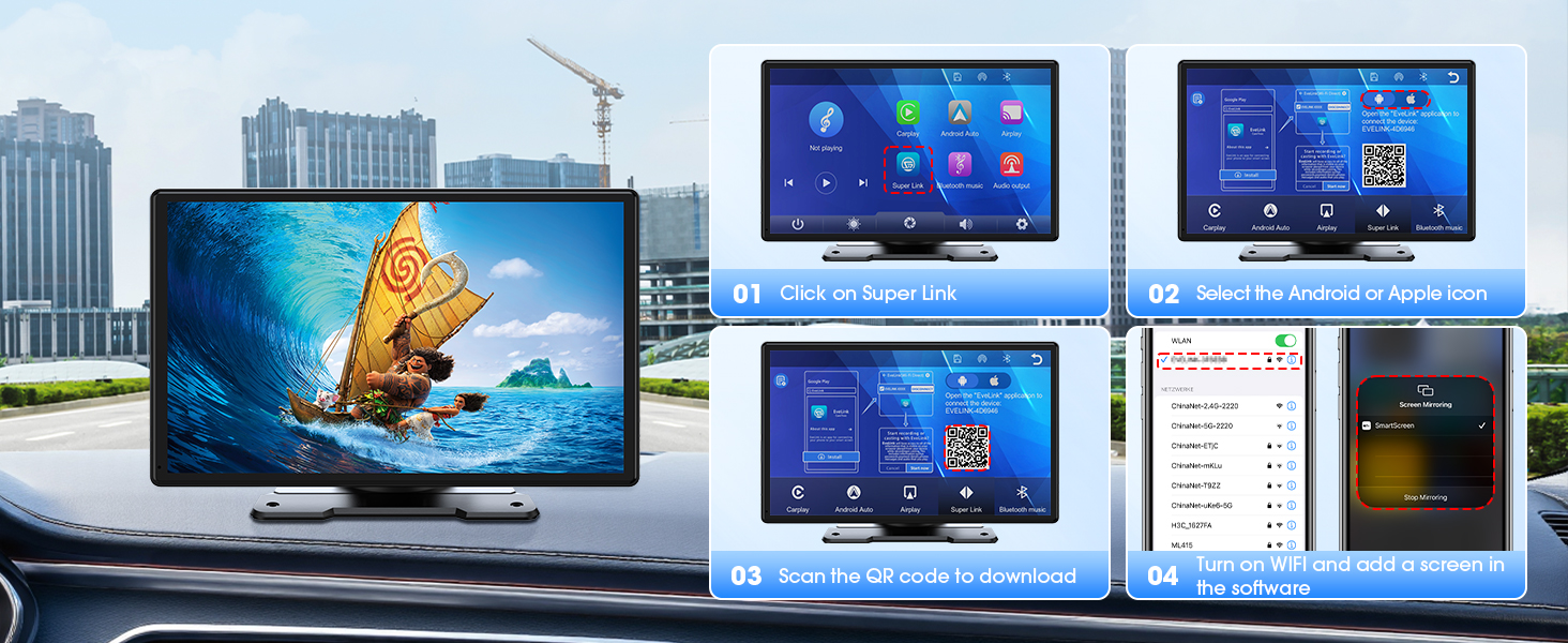 portable wireless apple carplay