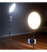 Ring Light Tripod for iPhone, 14" Professional Ring Light with Stand &amp; Phone Holder, Adjustable H...