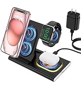 Wireless Charging Station for iPhone 15 Pro Max/14/13/12/11, 25W 3-in-1 Wireless Charger Stand & ...