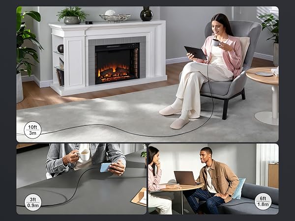 100W PD 5A USB C to C Cable 3ft Nylon Braided Fast Charging Data Cord Chew Proof for multi devices