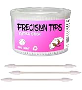 Pointed Tip Cotton Swabs,500 count Cotton Buds,Double Precision Tips with Paper Stick for Persona...