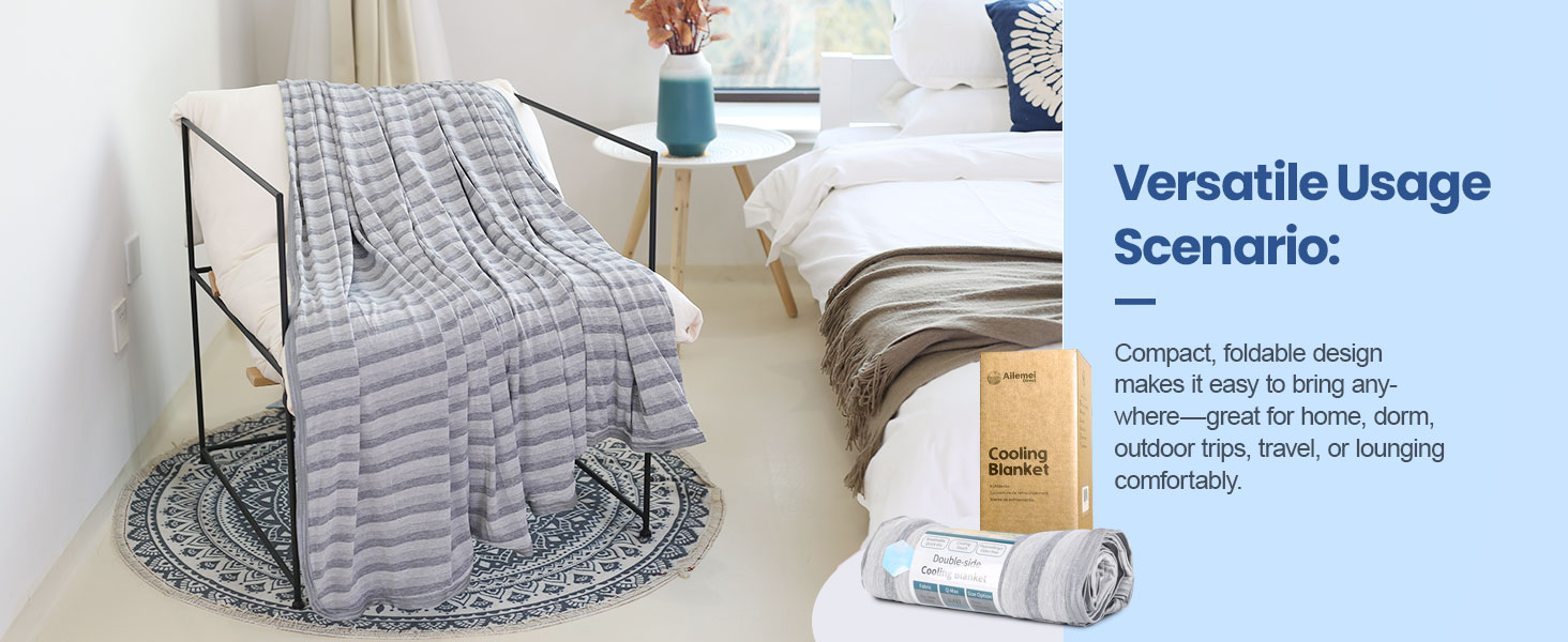Cooling Striped Blanket