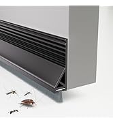 Door Draft Stopper with Brush, 39" Door Sweep for Bottom of Door, Self Adhesive Weather Stripping...