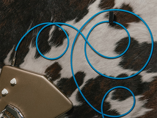 blue guitar cable