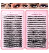 Lash Clusters Kit, 640 Pcs Eyelashes Clusters Extensions Kit 9-16mm Individual Lashes D Curl Fluf...