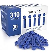 Metene 310 Count 30 Gauge Sterile Lancets for Blood Sugar Test, Dark Blue