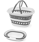 KAMISAFE Collapsible Plastic Laundry Basket - 16L/4.2 Gallon Foldable Laundry Baskets with Handle...