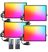 Onforu LED Flood Light Outdoor 1000W Equivalent, 150W Color Changing RGBW Floodlight with Remote,...