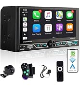 Alondy Double Din Car Stereo Compatible with [Wireless] Apple CarPlay/Android Auto 6.8 Inch Touch...