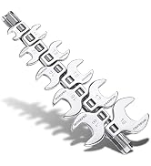 WORKPRO 3/8" Drive Crowfoot Wrench Set, 10-Piece Metric Open-End Wrenches with Clip-on Organizer,...