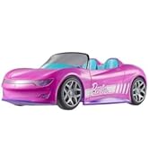 Barbie Hot Wheels RC Toy Car, Remote-Control Pink Convertible, Can Hold 2 Fashion Dolls &amp; Trunk O...
