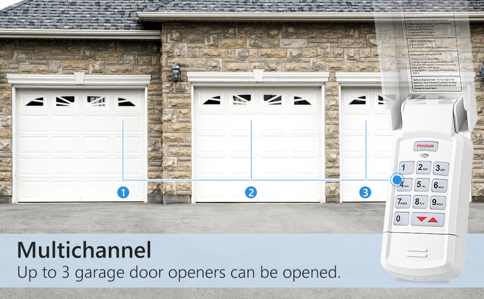 Garage door wireless keypad