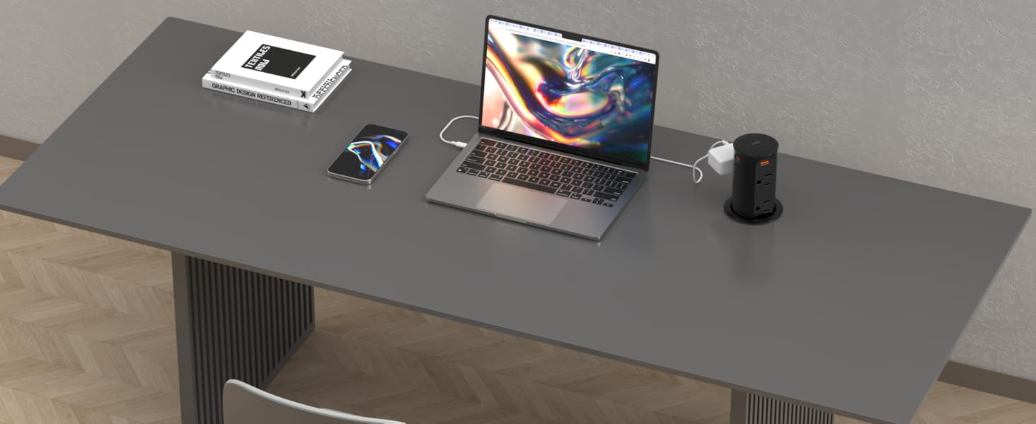 Pop up Outlet for Countertop with USB C