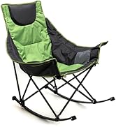SUNNYFEEL Oversized Rocking Camping Chair, Fully Padded Patio Chair with Side Pocket, High Back P...