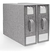 NCONCO Sheet Organizers and Storage 2 Pack, Foldable Bed Sheet Organizer with Clear Window Label ...