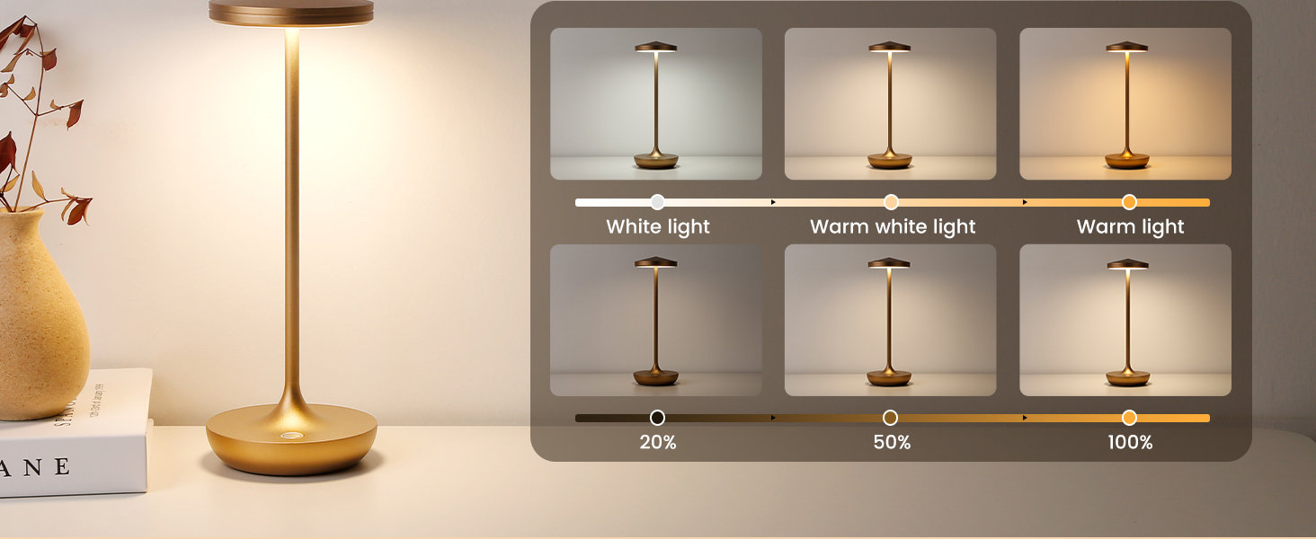 YIBEN LED Rechargeable portable Cordless Table Lamp