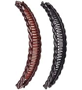 2Pcs Vintage Clincher Hair Combs - One Black, One Tortoiseshell - Thick Curly &amp; Long Hair Accesso...