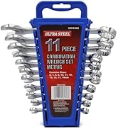Ultra Steel 11-Piece Combination Wrench Set, Metric, 6MM, 7MM, 8MM, 9MM, 10MM, 11MM, 12MM, 13MM, ...