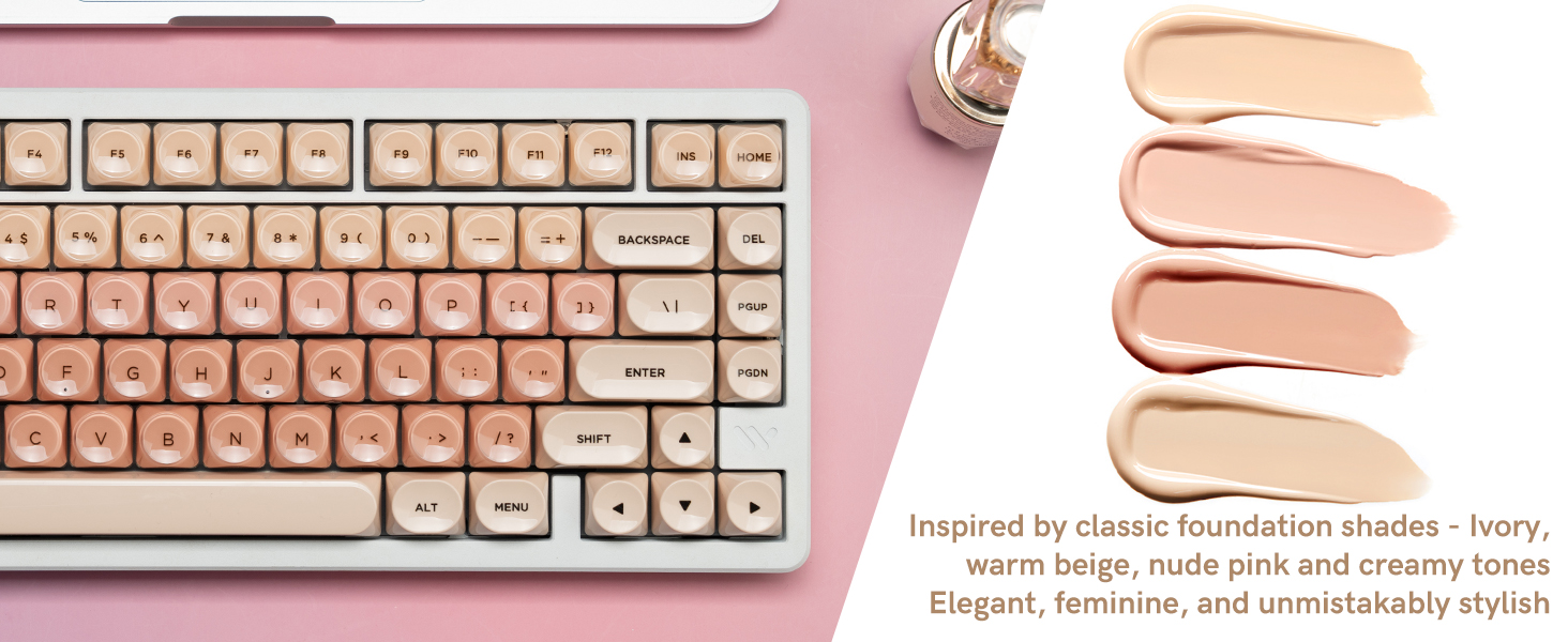 Inspired by makeup palettes, the Flesh-Pink set layers soft ivory, warm beige, and nude pink