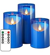 NURADA Flameless Candles: LED Pillar Acrylic Battery Candles with Remote and Timer for Wedding Pa...