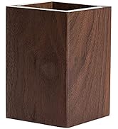 Soseelnee Black Walnut Wooden Pencil Box, Multiple-Use Desk Writing Stationary Organizer Wood Pen...